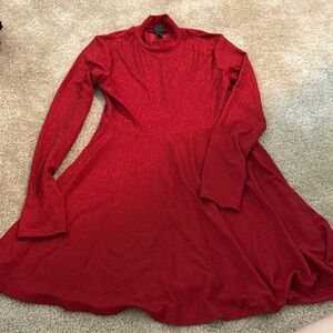 Elegant Red Long Sleeve Dress
